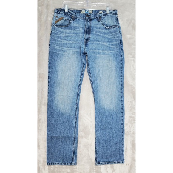 Ariat Other - Ariat M2 Jeans Relaxed Boot Mens 35x34 Blue Brandon Legacy Stretch Denim FLAWS